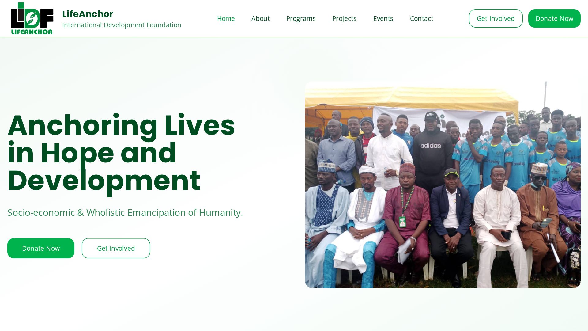 LifeAnchor International Development Foundation website