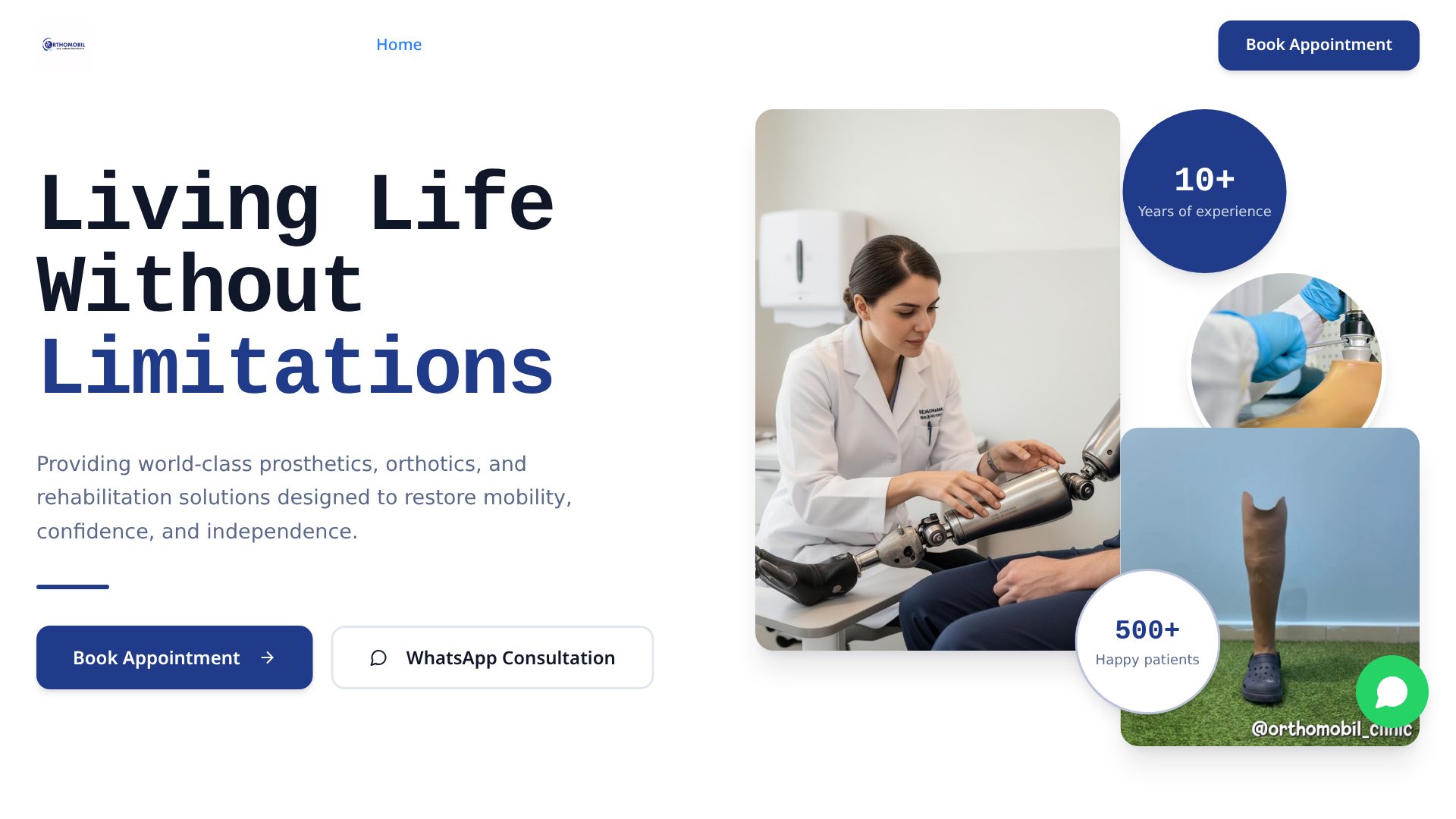 Orthomobil Clinic website